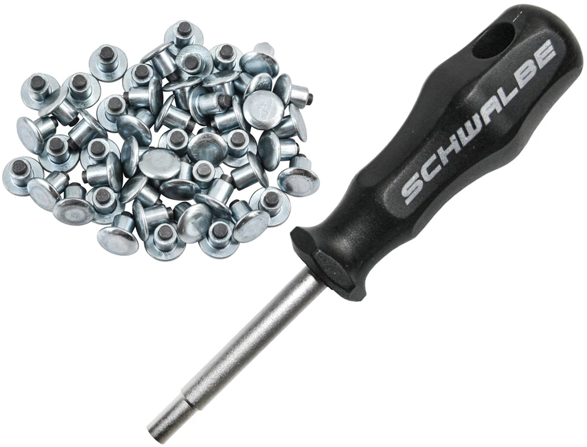 50 Crampons En Acier Pour Tous Les Pneus à Clous Schwalbe, Outils Inclus 1 50 Crampons En Acier Pour Tous Les Pneus à Clous Schwalbe, Outils Inclus